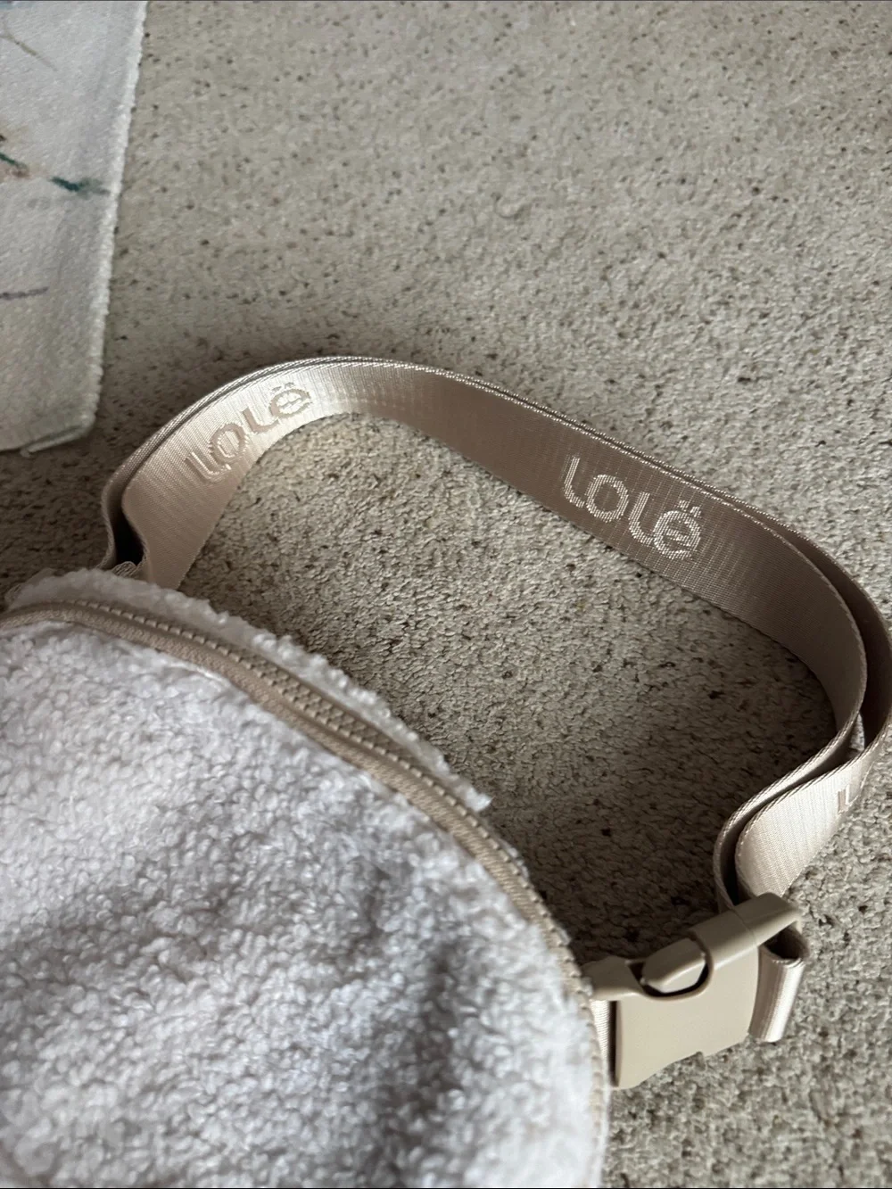 Lole Cream Sherpa Crossbody Belt Bag
